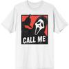 Bioworld Белая мужская футболка с коротким рукавом и круглым вырезом Ghostface Call Me