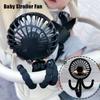 Baby Stroller Fan Hand Held Rechargeable USB Portable Small Folding Fans Mini Ventilator Silent Table Outdoor Cooler Neck Fan