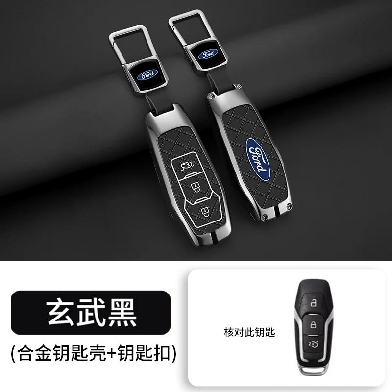 Car Sticker Hot For Ford Zinc Alloy Car Smart Key Case Cover Shell for Ford Focus 3 4 Ranger S C Max Explorer Edge Mustang Fiest