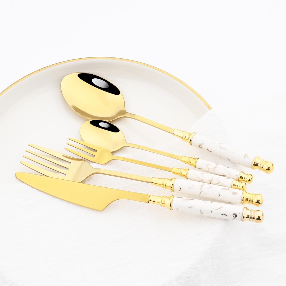 4/5 шт. набор столовой посуды с имитацией керамики, креативный нож, кофейная ложка, вилка, набор столовых приборов, посуда из нержавеющей стали, кухонные столовые приборы