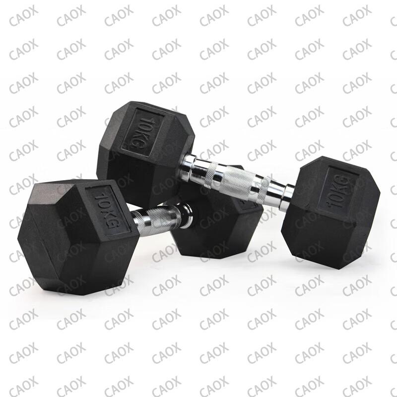 CAOX Hex Rubber-Coated Cast Iron Dumbbell