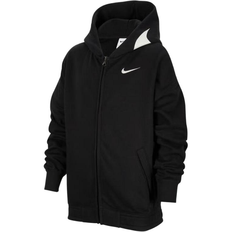 Nike Толстовка с капюшоном на молнии с флисовой подкладкой, унисекс, куртки, черная, HQ4886010