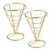Ice Cream Cone Holders Stainless Steel French Fries Stands Food Cone Display Stand for Individual Waffle Pizza Charcuterie Kitchen Restaurant Party