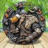 Viking Warrior Aluminum Sign Durable 2D Effect Metal Wall Art for Home Garden Bedroom Garage Decor Perfect Gift for Viking Fans