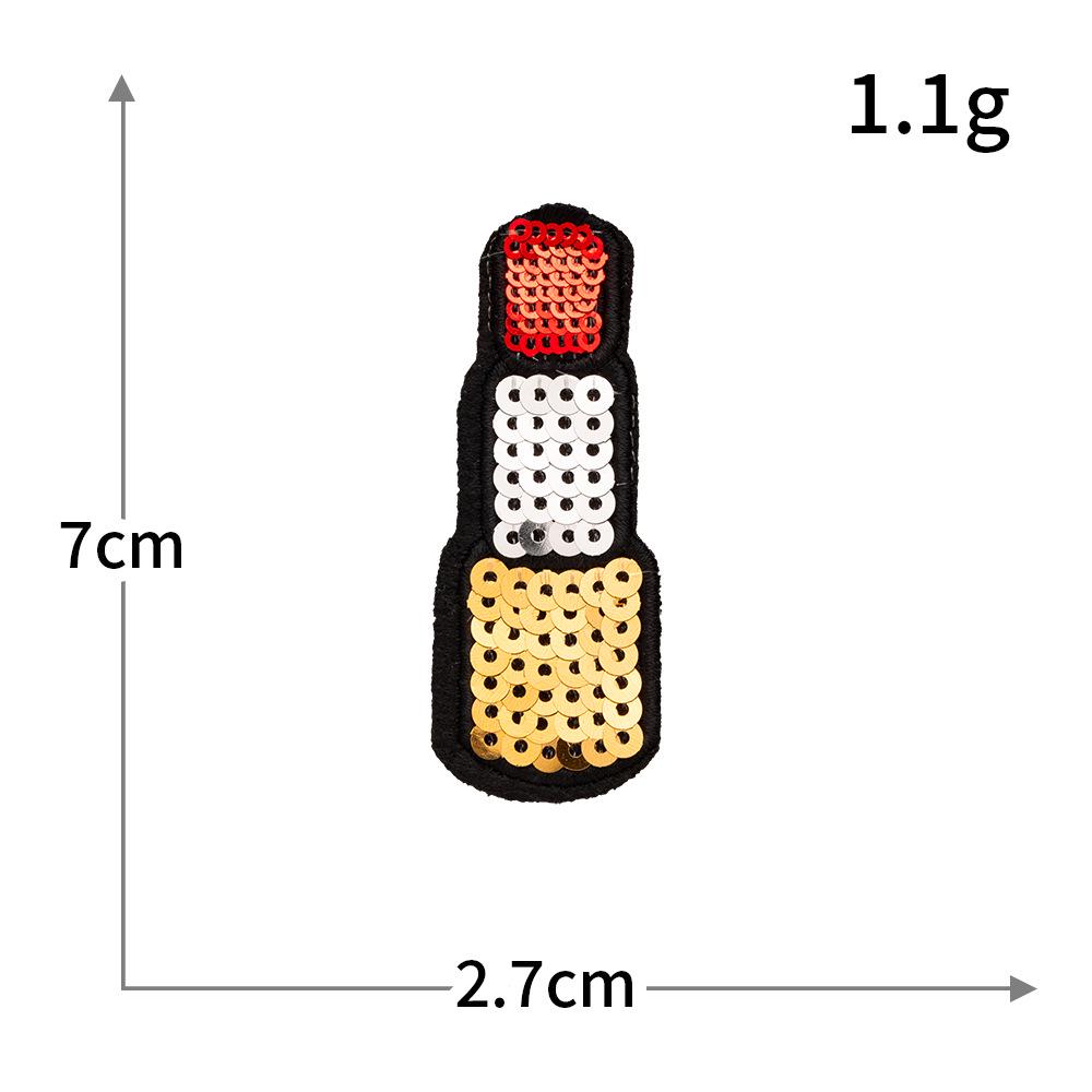 Glitter Trend Embroidered Crown Lipstick Perfume Patch with Iron-on Backing for DIY Projects