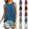 Women's Solid Color Medium Long Chiffon Shirt Loose Casual Pullover Sleeveless Halters Top