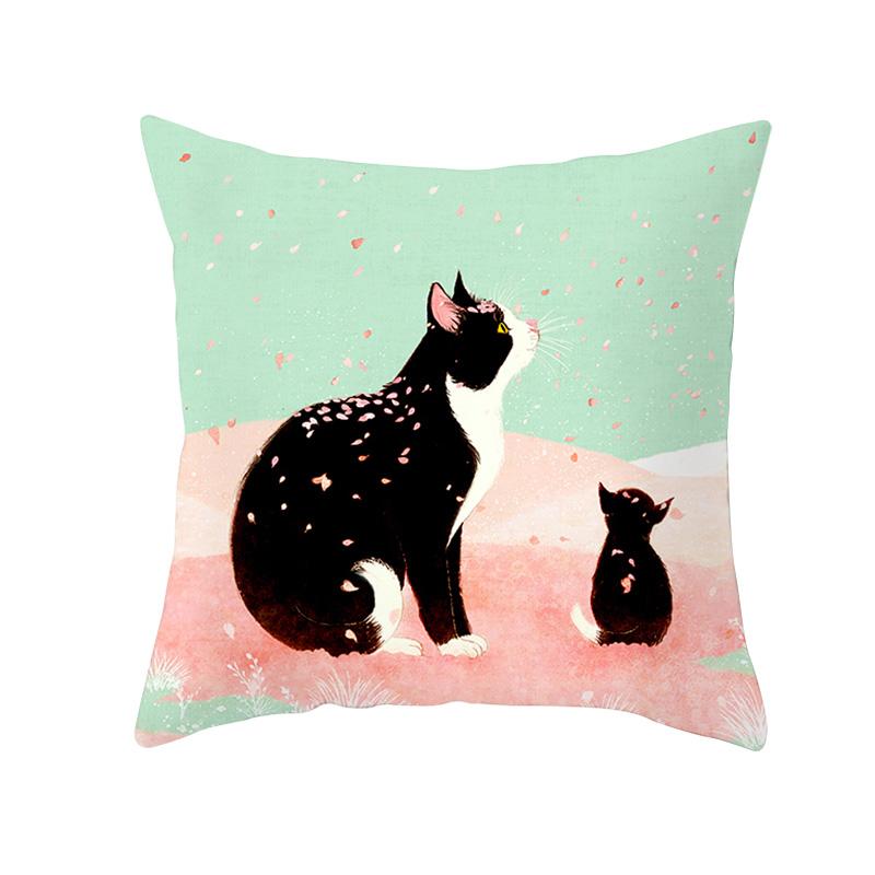 Cute cat pattern Doublesided Printed pillow cover Short plush Suitable living rooms bedrooms sofas throw cushion cover