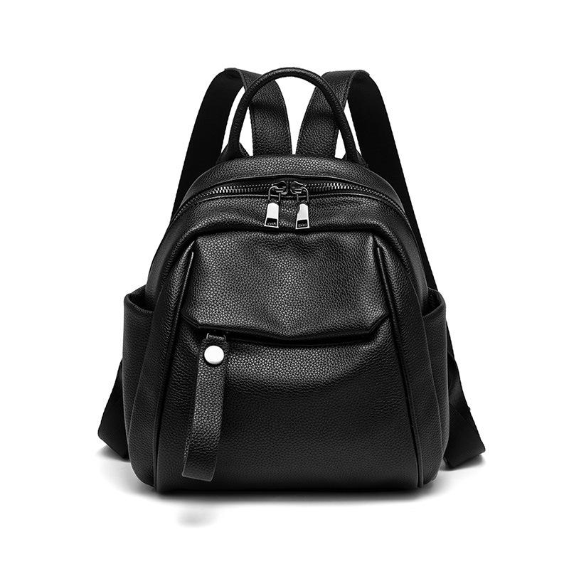 2024 Spring/Summer New Korean Style Mini Soft Leather Backpack Versatile Trendy Large Capacity Fashion Commuting Women's Small Backpack