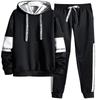 Tracksuit Hoodie and Joggers Set (Unisex Sportswear) 001 Black L