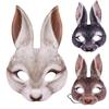 Раскрашенная маска кролика на пол-лица Косплей костюмы Унисекс Реквизит Животное Вечеринка Маскарад Хэллоуин Аксессуары