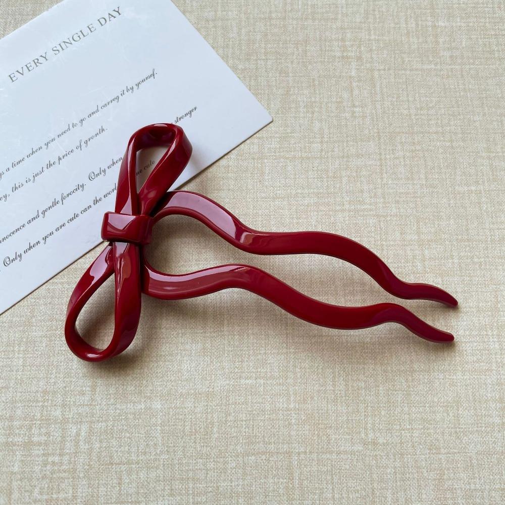 Acrylic Bow Hair Pin Candy Color Wavy Hairpins New French Hair Pin Hairpin Accessories