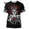 Мужские футболки с 3D принтом Reaper Skull Angel And Demon, летняя мода, рубашки с короткими рукавами в стиле Харадзюку, топы унисекс, футболки