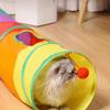 Foldable Rainbow Cat Tunnel 3-Way Interactive Pet Toy - Large Y-Shape Collapsible Play Tube for Kittens & Small Animals