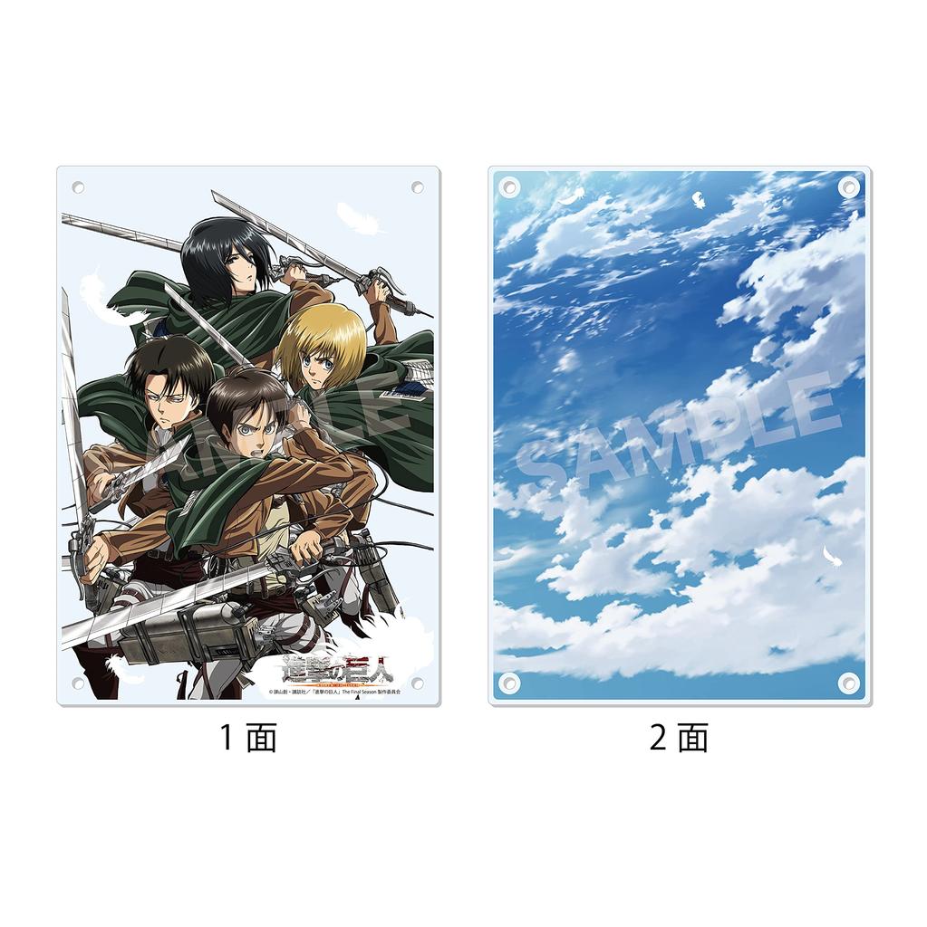 CS Front Attack On Titan Acrylic Board 03 Eren Mikasa Armin Levi 208 X Acrylic Iron Approx. 147.5mm