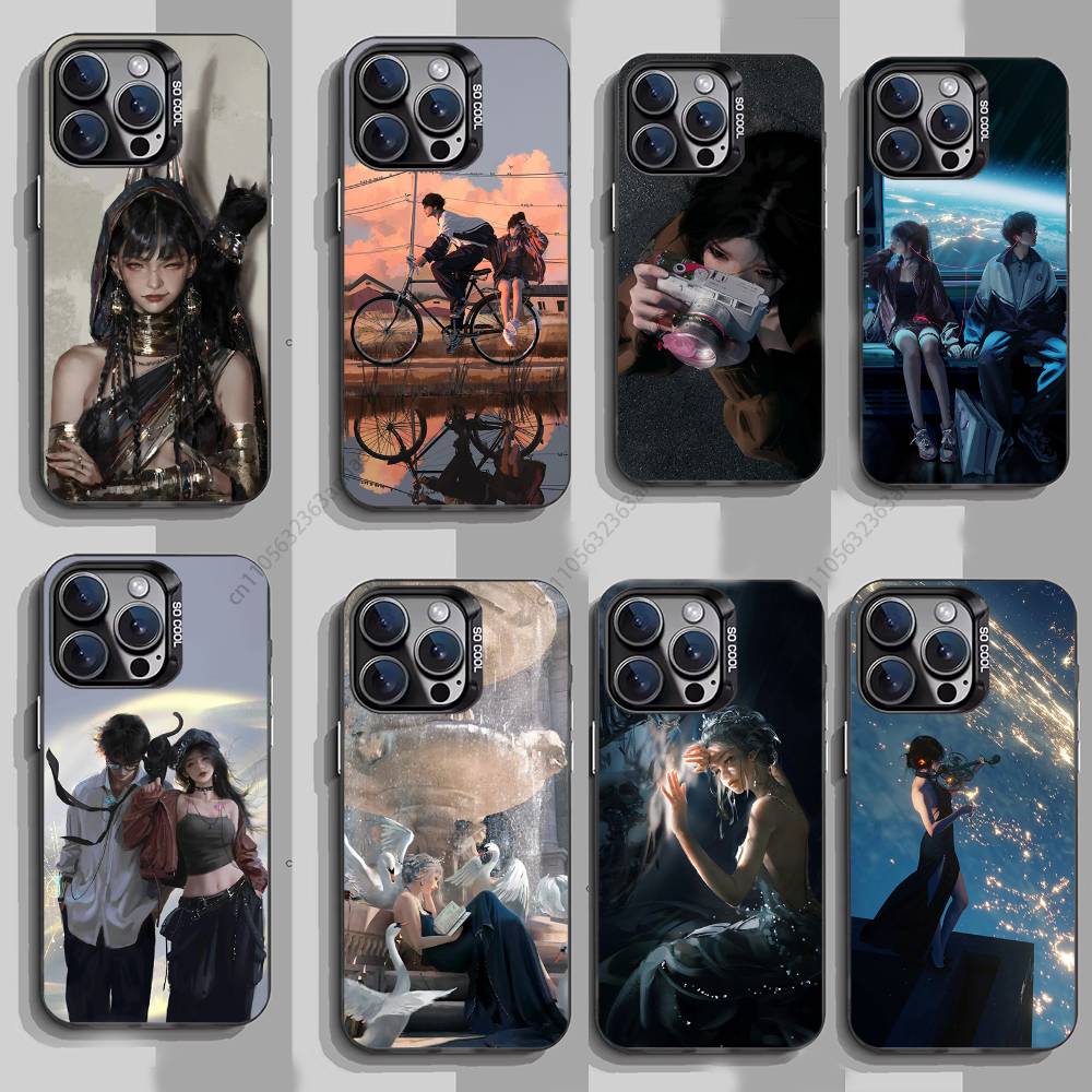 Дизайн персонажа Чехол для телефона в стиле аниме Для iPhone 17,16,15,14,13,12,11,Pro,Max,Plus,Mini,X,XS,XR,8,S,SE Мягкий черный чехол