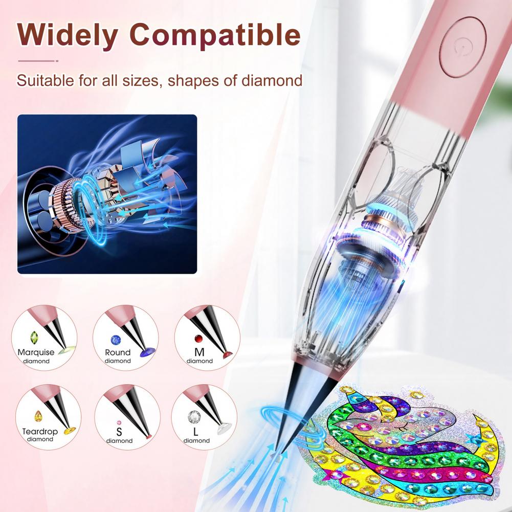 Electric Faux Diamond Art Pen Electric Diamond Art Pen with 3 Suction Modes Rechargeable Cordless Crafting Tool for Diy for Faux