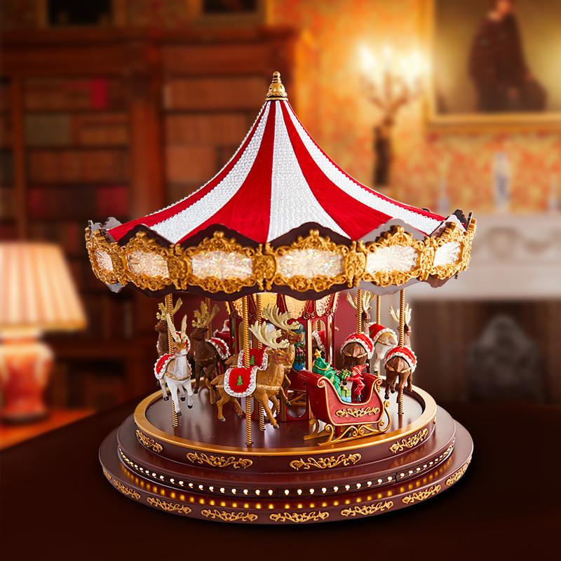 Музыкальная шкатулка-карусель с вращающимся механизмом, мелодичными мелодиями, праздничная игрушка, подарок