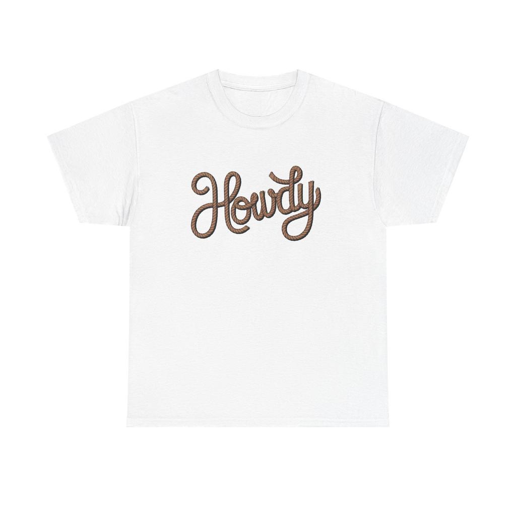 Howdy Cowboy Graphic T Shirt Men's Heavy Cotton Tee