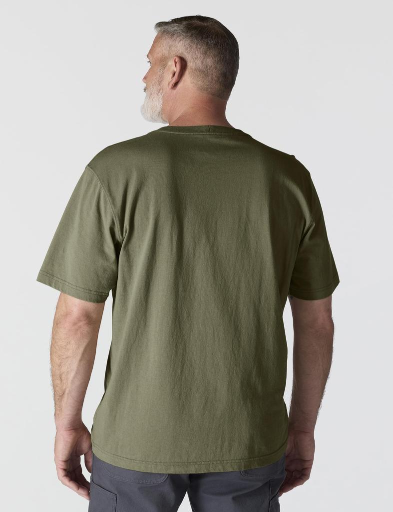 Мужская футболка Carhartt, свободный крой, плотный хлопок, с карманом, цвет пыльный средний, оливковый,