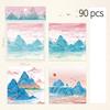 90 Sheet Retro Chinese Style Memo Pad Vintage Landscape Scrapbooking Memo Pad Lovely Sticky Note Scrapbooking Material