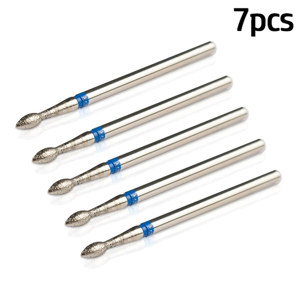 7pcs/Lot Diamond Milling Cutter for Manicure Burrs Pedicure Nail Drill Bits Accessories Nozzles for Manicure Cutters Nail Files