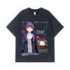 275 GSM Washed T-shirts 100% Cotton Frieren V2 Mimic Chest Attack Print Unisex Heavy Cotton T Shirt