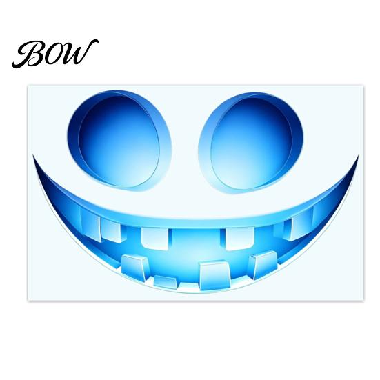 Glowing Window Wall Decorations Glow in The Dark Sticker, Self-adhesive Ghost Face Shape Decals, Outdoor Decor Halloween Waterproof PVC Stickers, for