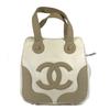 CC CC Mark Logo Marshmallow Bag Tote Bag Hand Bag Canvas Beige/White