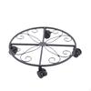 Plant Caddy Planter Roller Base Round Indoor Outdoor Trolley Iron with 360° Lockable Wheels