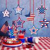 U.S. Independence Day Theme Single Sided Pentagram Hanging Party Scene Arrangement Decoration Hanging Supplies