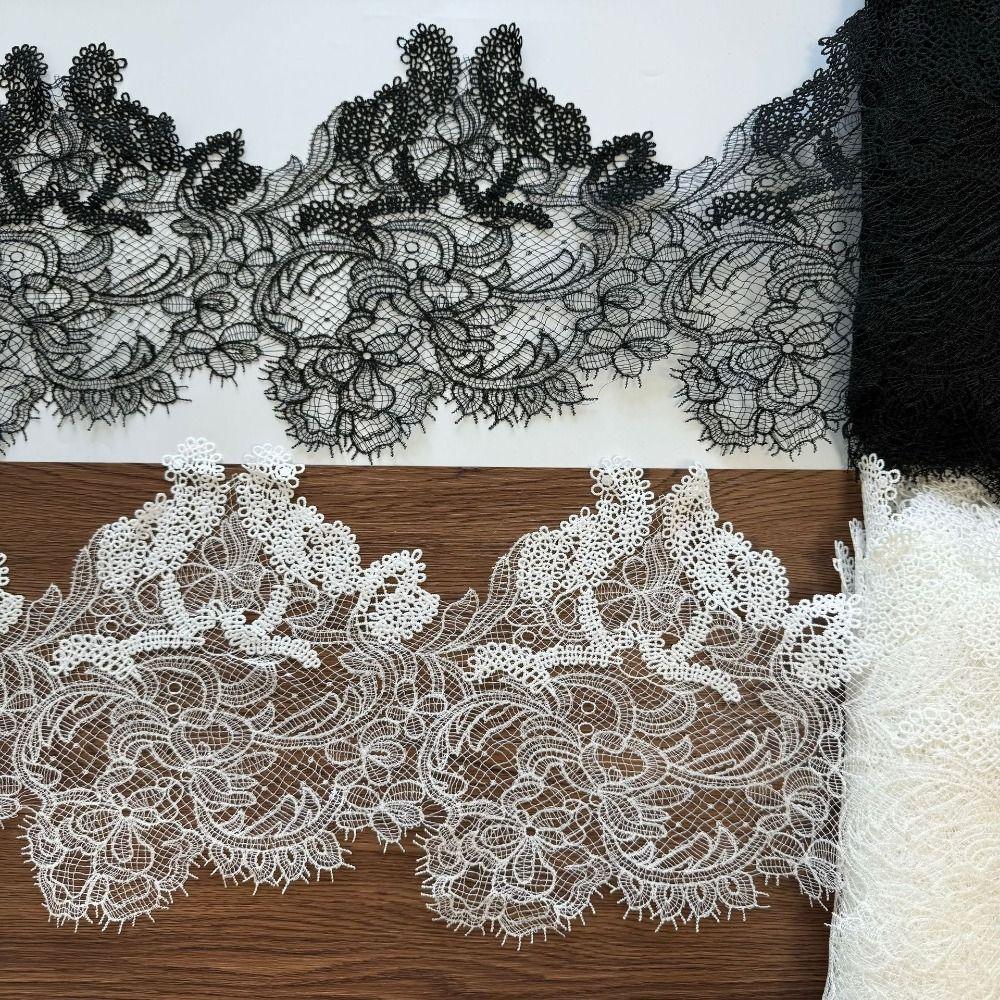 Кружево с вышивкой «Бородатый край» 1 ярд Рыбья шелковая кружевная ручная работа Ажурное кружево Свадебное платье