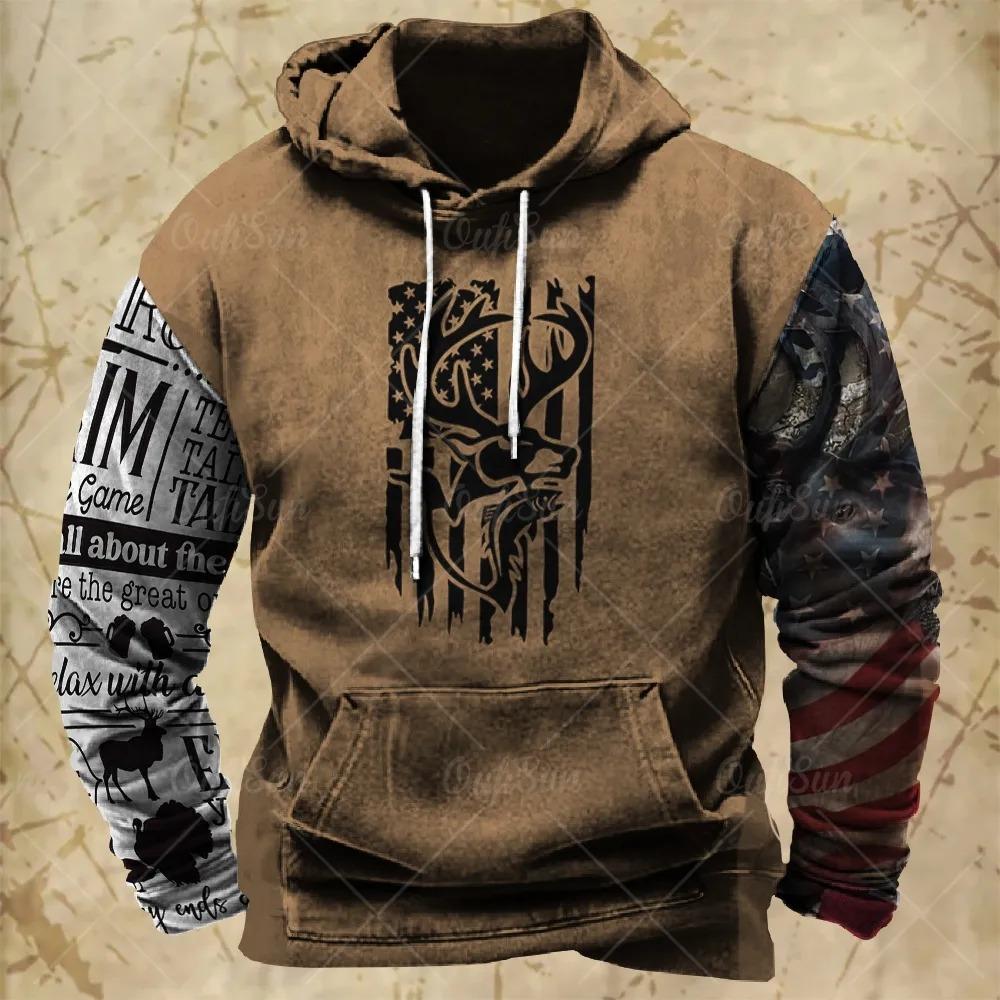 Толстовки для мужчин Y2k Golf Camping Casual cowboy Long Sleeve Autumn Fashion Hooded 3D Printed Loose Oversize
