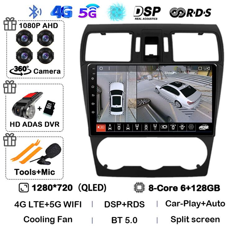 Android 14 Carplay Для Subaru Forester 4 SJ XV 2012 2013 2014 2015 Автомагнитола Мультимедийный проигрыватель GPS Стерео Камера 360 Головное устройство