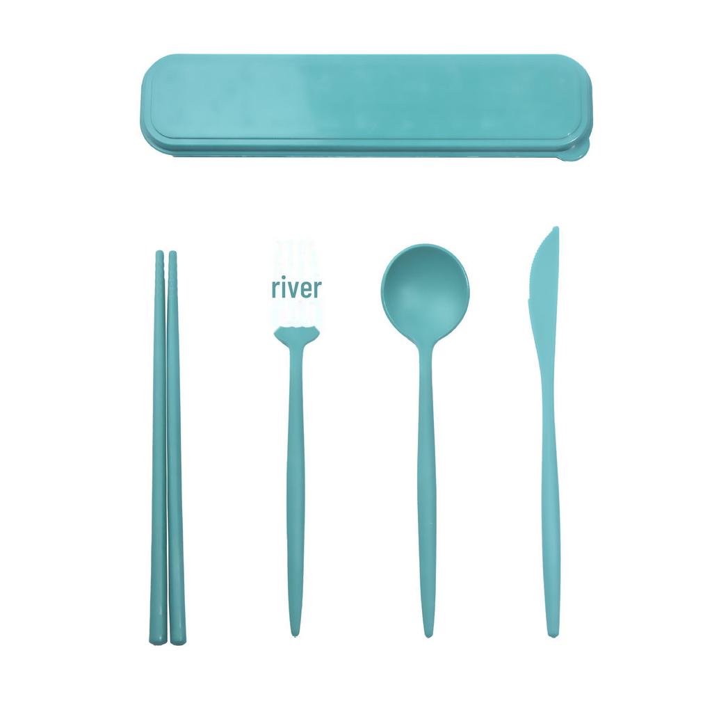 Складной портативный набор столовых приборов Wheat: Креативные складные палочки для еды, вилка, ложка, пластиковый дизайн для студентов