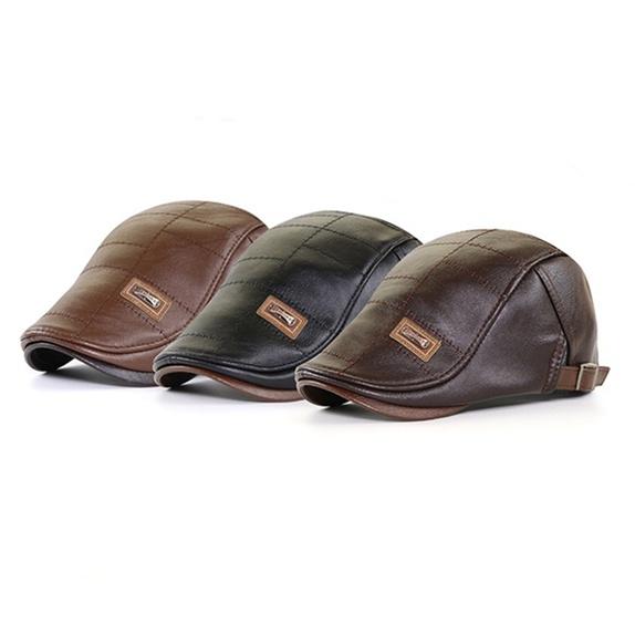 Кожаный берет высшего уровня, шляпа-утконос, козырек Boinas, плоские кепки для мужчин, теплая кепка газетчика в стиле ретро