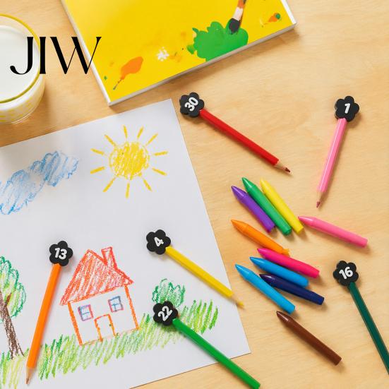 Back to School Essentials 30PCS Numbered Pencil Toppers, Reusable Prevent Confusion Labels, Classroom Management Tools Plastic Tracking Marker Clips,