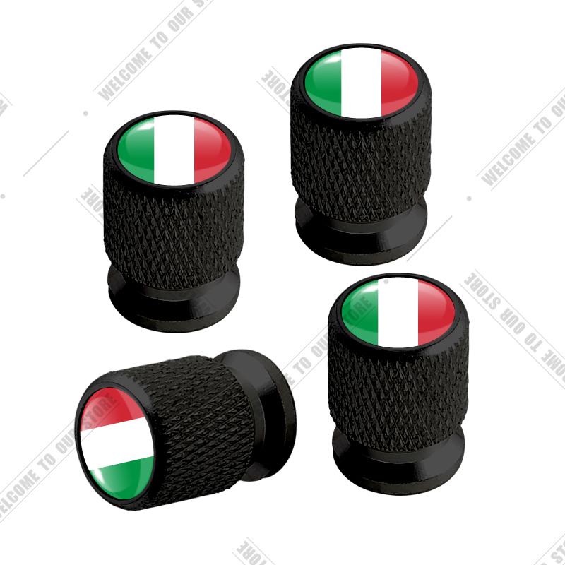 cqdjvy1 Car CNC Aluminum Germany Italy France Tricolor Flag Emblem For Citroen Peugeot Fiat Kia 4pcs Tire Valve Air Port Stem Cover Caps