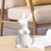 Фигурки кроликов, миниатюрные скульптуры, керамические изделия, Коллекционная статуя кролика для декора полки