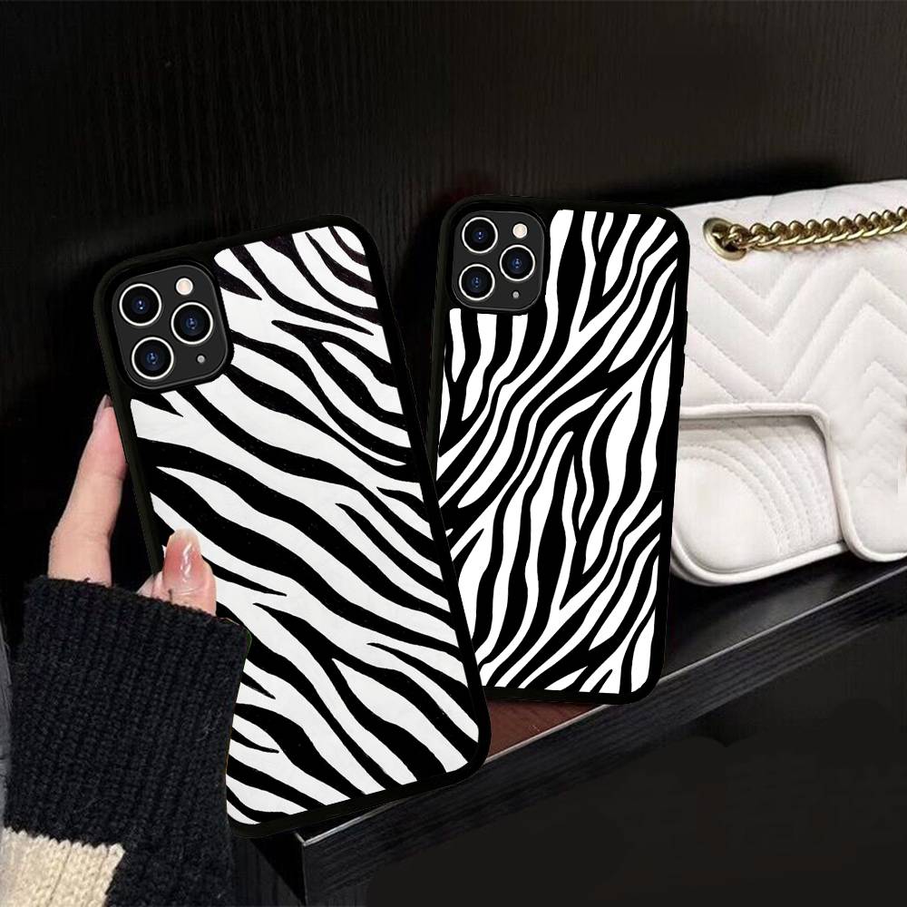 Клипарт Зебра Принт Для IPhone 17 16 15 14 13 12 11 Pro Max Plus Ударопрочная Задняя Крышка Телефона из PC+TPU