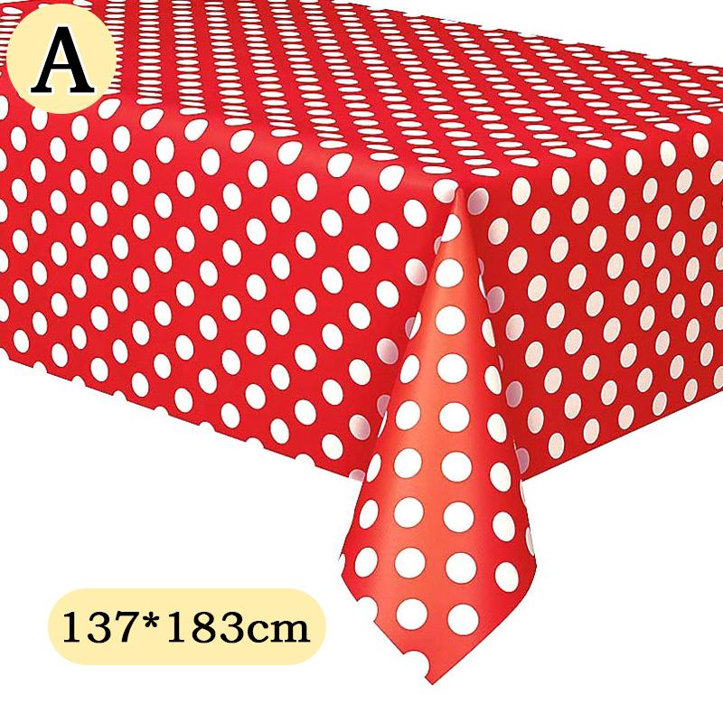 Disposable Waterproof Plastic Tablecloth Birthday Party Wedding Tablecloth Dot Eco-Friendly Tableware Rectangular Table Cover