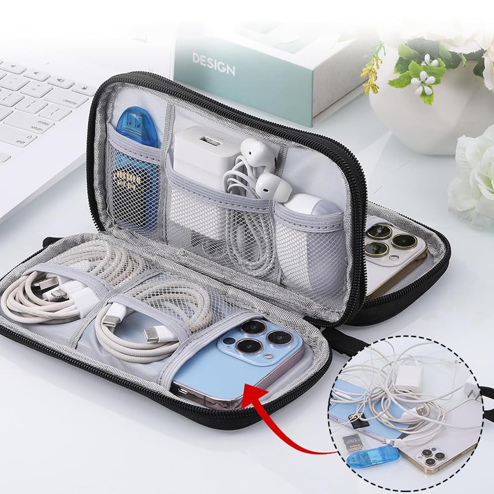 DONGFANGB Многофункциональный гаджет для хранения Большой для ПК SD Портативный Удобный для путешествий Коробка, Чехол, 3-слойный, Устойчивый к царапинам, Вместительный, Пылезащитный,