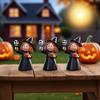 Halloween Witch Ornament Resin Witch Decoration Halloween Witch Figurine Set with Skull Pumpkin Resin for Home for Holiday