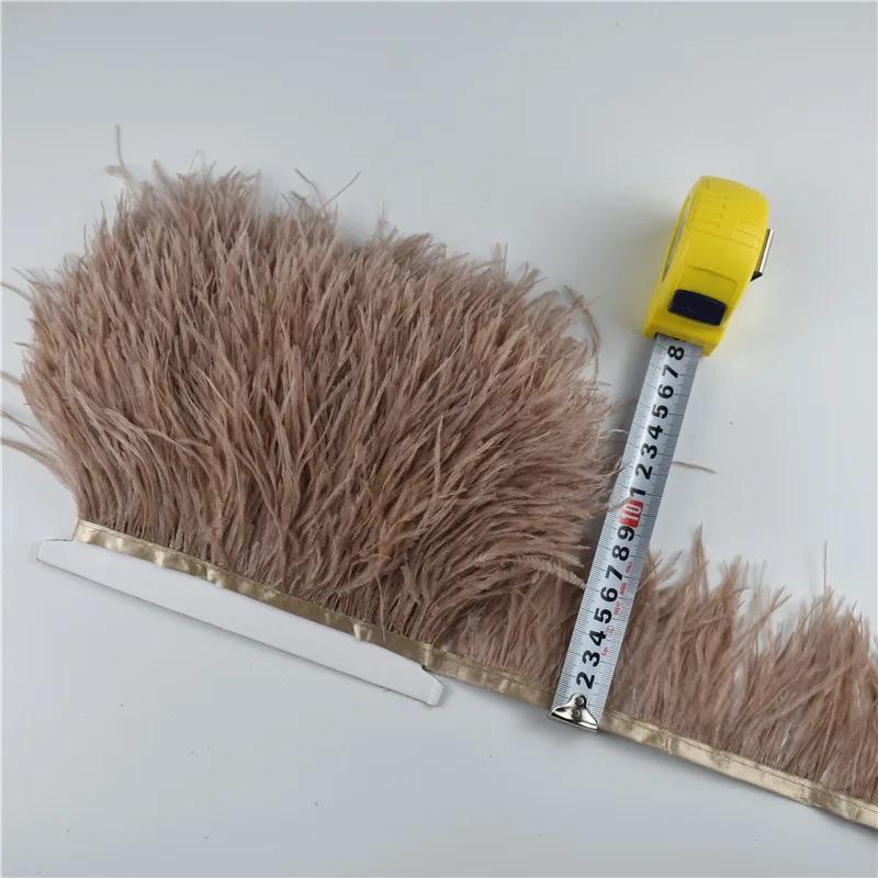 Feather1M 5M 10Meter 8-10CM Light Blue Ostrich feather trims ribbon Skirt DIY Clothing Black White Ostrich feathers For Crafts Plumes