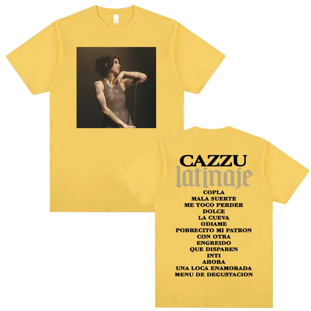 CAZZU Latinaje Album Tour 2026 Graphic T Shirts Unisex Women Clothing Aesthetic Fashion Tshirts Loose Oversized Y2K Top Streetwear