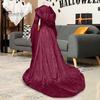 Halloween Dress Medieval Renaissance Devil Pagan Witch Wedding Dress Hooded Maxi Dress Cosplay Costume for Role-Playing Halloween Party