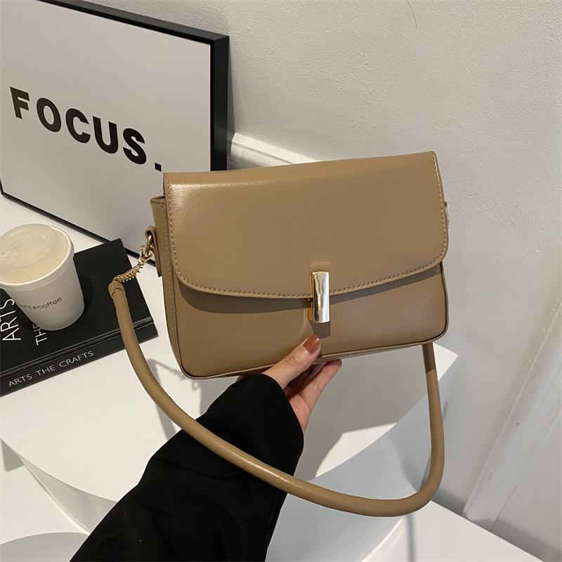 Простая однотонная зимняя ретро-текстура, модная дорожная сумка через плечо для женщин