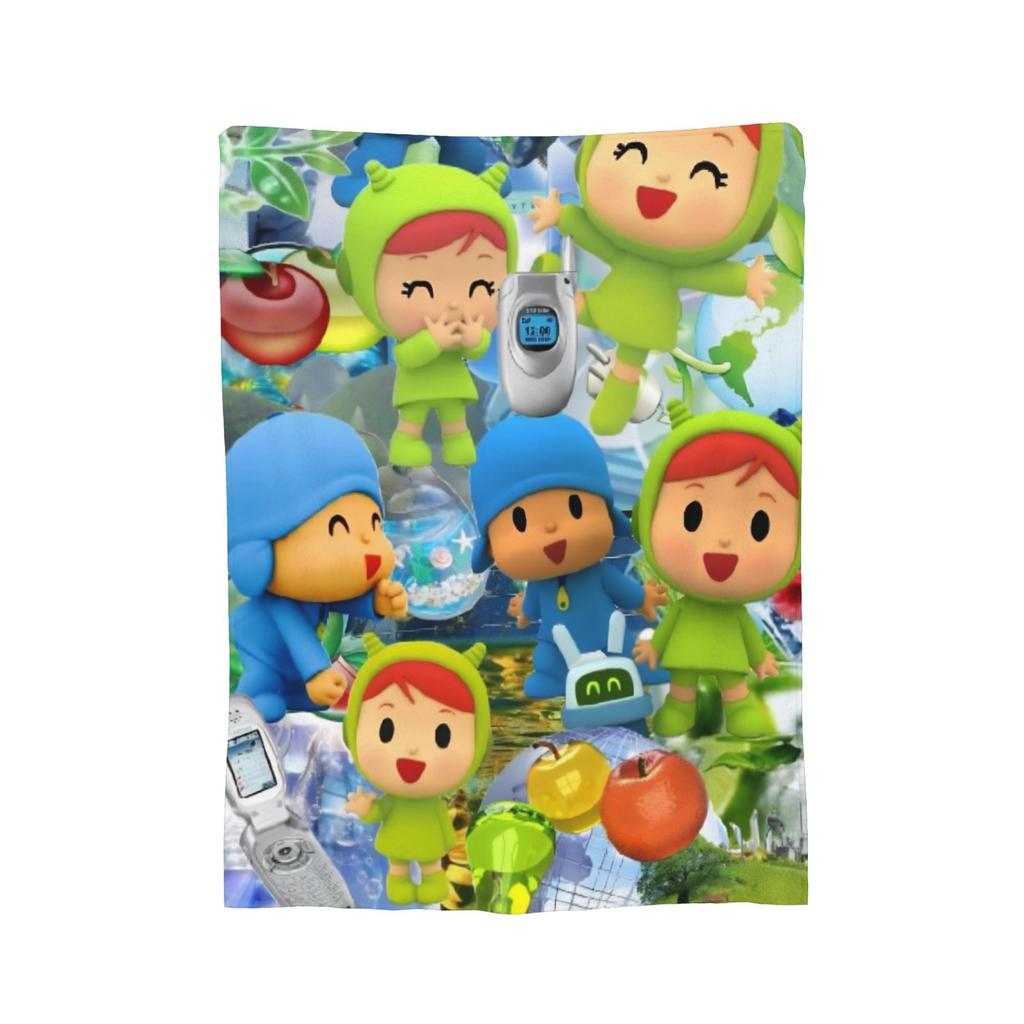 Love Pocoyoed Cartoon Blankets Fleece Spring/Autumn Animation Multi-function Warm Throw Blankets for Bed Couch Bedspread