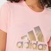 Adidas Футболка с коротким рукавом и круглым вырезом с принтом логотипа и алфавита, женская, розовая, FJ5013