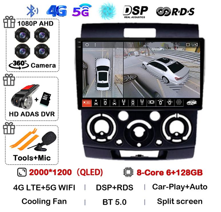 Android 14 автомобильный радиоприемник стерео для Ford Everest Ranger Mazda BT50 BT-50 2006 2007 2008 2009 2010 2011 мультимедийный проигрыватель головное устройство