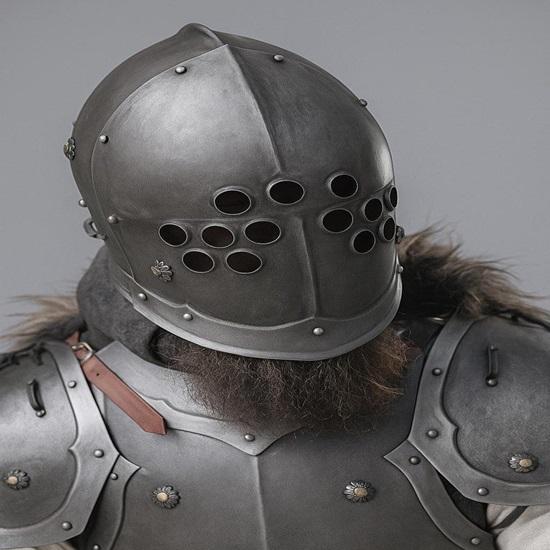 Marauder Helmet Medieval Full Face Armor 18 Gauge Steel Knight Helmet LARP  Cosplay Ready - Halloween Gift